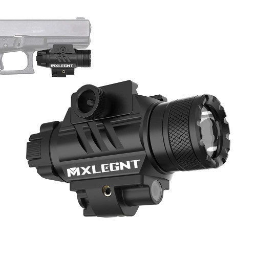 MXLEGNT Tactical Flashlights 400 lumens Tactical Weapon Light Rail Mount for Pistol Copmact with Red Light,White LED and Strobe