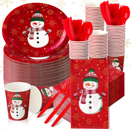 Umigy 350 Pcs Christmas Snowman Dinnerware Set for 50 Guests Christmas Oval Paper Plates and Napkins Disposable Cups Knives Forks Spoons Xmas Tableware Party Supplies for Dinner Party Decoration Umigy 350 Pcs Christmas Snowman Dinnerware Set for 50 Guests Christmas Oval Paper Plates and Napkins Disposable Cups Knives Forks Spoons Xmas Tableware Party Supplies for Dinner Party Decoration