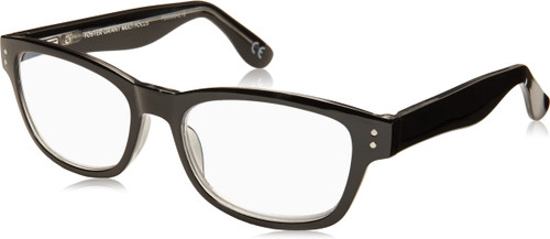 Foster Grant unisex adult Conan Multifocus Reading Glasses, Shiny Black/Transparent, 54 mm US