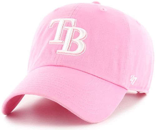 '47 MLB Rose Clean Up Adjustable Hat, Women's One Size Fits All (Tampa Bay Rays Rose Pink)