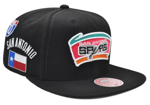 Mitchell & Ness San Antonio Spurs Hyperlocal Snapback Adjustable Hat Cap - Black Mitchell & Ness San Antonio Spurs Hyperlocal Snapback Adjustable Hat Cap - Black