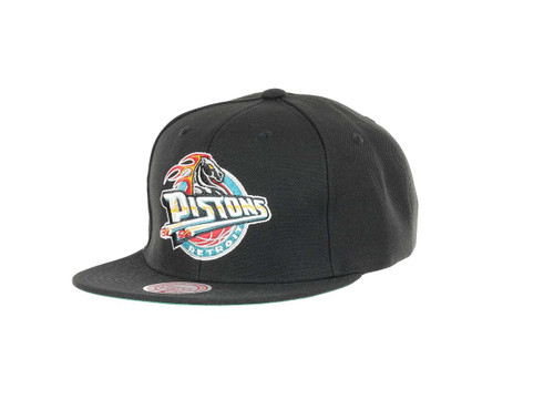 Mitchell & Ness Detroit Pistons Conference Patch Side Logo Snapback Adjustable Hat Cap - Black Mitchell & Ness Detroit Pistons Conference Patch Side Logo Snapback Adjustable Hat Cap - Black