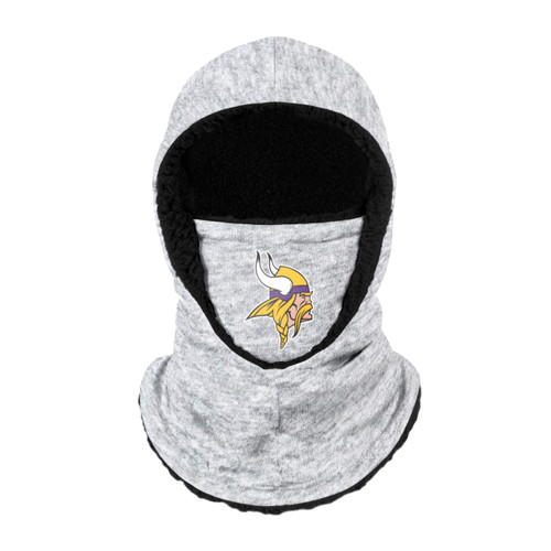 FOCO Minnesota Vikings NFL Heather Grey Big Logo Hooded Gaiter