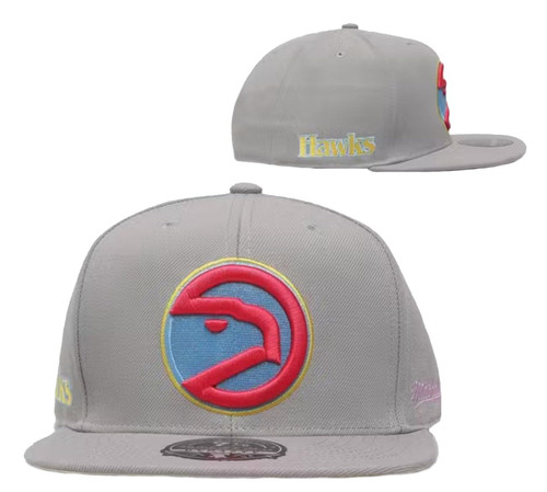 Mitchell & Ness Atlanta Hawks Til Dawn Side Logo Dynasty Fitted Size 7 1/2 Hat Cap - Gray Mitchell & Ness Atlanta Hawks Til Dawn Side Logo Dynasty Fitted Size 7 1/2 Hat Cap - Gray