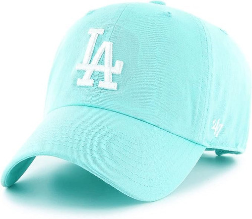 '47 Los Angeles Dodgers Hat Mens Womens Clean Up Adjustable Baseball Cap, Tiffany Blue/Light Turquoise, One Size