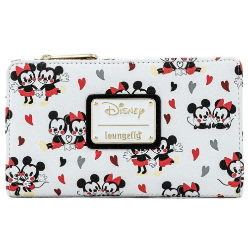 Loungefly Disney Mickey and Minnie Mouse Love AOP Faux Leather Wallet Loungefly Disney Mickey and Minnie Mouse Love AOP Faux Leather Wallet