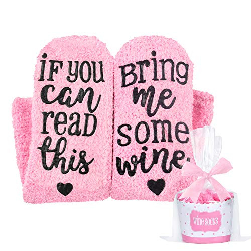 Seafirst If You Can Read This Bring Me Some Wine Socks - Wine Gifts for Women,Birthday Gift Ideas, Novelty Cupcake Packaging Gift Boxes - Wine