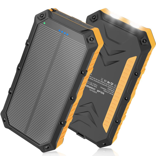 Oukafen Solar Charger 42800mAh Portable Solar Power Bank with QC 3.0 Fast Charger Built-in Dual USB Port/Led Flashlight for All Cell Phone and Electronic Device Oukafen Solar Charger 42800mAh Portable Solar Power Bank with QC 3.0 Fast Charger Built-in Dual USB Port/Led Flashlight for All Cell Phone and Electronic Device