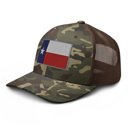 RIVEMUG Texas Flag Camouflage Trucker Hat Curved Bill Low Crown Adjustable Camo Cap