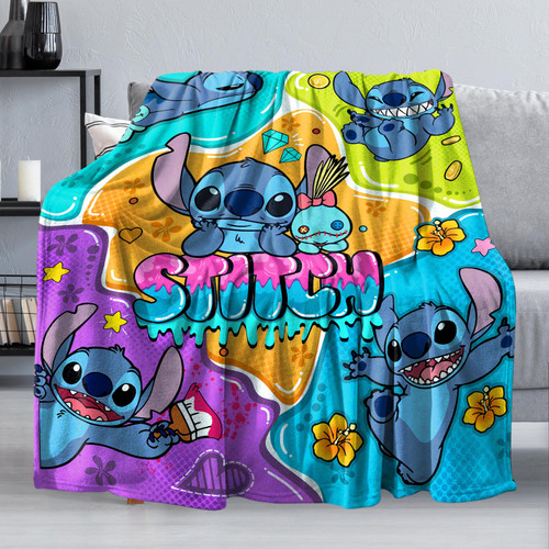 Upykexs Flannel Blanket Cartoon Throw Blanket Cozy Soft Fleece Blanket Lightweight Air-Conditioning Blanket for Bed Sofa 50x60''