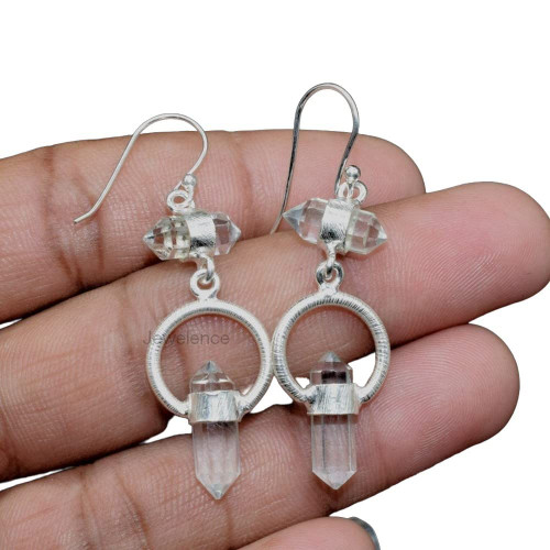 10K Yellow Gold Plated 925 Sterling Silver Earrings For Womens Natural Crystal Quartz Earrings Pencil Earrings Sterling Silver Dangle Earrings Statement Earrings April Birthstone Gemstone 10K Yellow Gold Plated 925 Sterling Silver Earrings For Womens Natural Crystal Quartz Earrings Pencil Earrings Sterling Silver Dangle Earrings Statement Earrings April Birthstone Gemstone