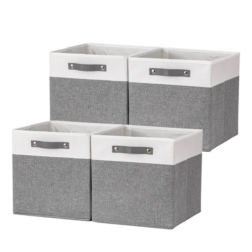 DULLEMELO 12 Inch Storage Bins, Toy Organizers and Storage Bins for Toys Books Clothes Storage, Cube Storage Bin with Handles for Shelves Closet Nursery, Cloth Baskets for Organizing and Storage