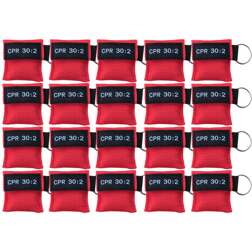 50 PCS CPR Face Shield Keychain Keying CPR Face Shields for First Aid Rescue or AED Training