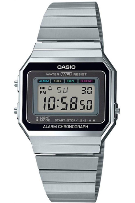 Casio A700W-1A Digital Unisex Watch Retro Stainless Steel LED A700