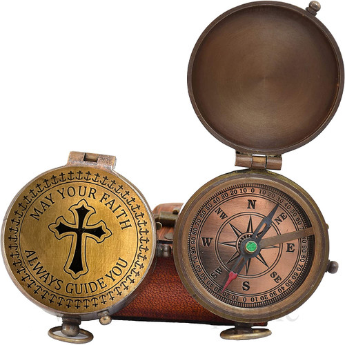 Brass Compass Cross and May Your Faith Always Guide You Engraved. Keepsake Confirmation Gift Ideas, Heavenly Gift of Faith. The Perfect Baptism, Missionary, Birthday. (May Your Faith) Brass Compass Cross and May Your Faith Always Guide You Engraved. Keepsake Confirmation Gift Ideas, Heavenly Gift of Faith. The Perfect Baptism, Missionary, Birthday. (May Your Faith)