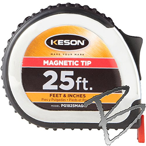 25 ft. Tape Measure,1" Blade,Orange/Black