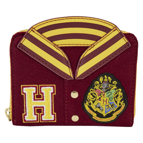 Loungefly Harry Potter Hogwarts Crest Varsity Jacket Zip Around Wallet