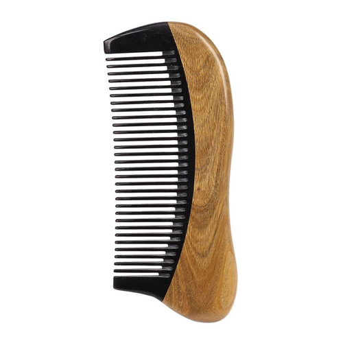SURURA Haircombforwomen Natural Green Sandalwood Hair Comb - Wooden Fine Tooth Black Comb