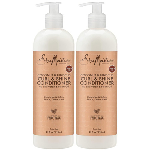 SheaMoisture Conditioner - Coconut & Hibiscus Curl and Shine, Curly Hair Products for Women, Sulfate-Free Conditioner and Hair Care, Anti-Frizz Hair Products, 24 Fl Oz Ea (Pack of 2) SheaMoisture Conditioner - Coconut & Hibiscus Curl and Shine, Curly Hair Products for Women, Sulfate-Free Conditioner and Hair Care, Anti-Frizz Hair Products, 24 Fl Oz Ea (Pack of 2)