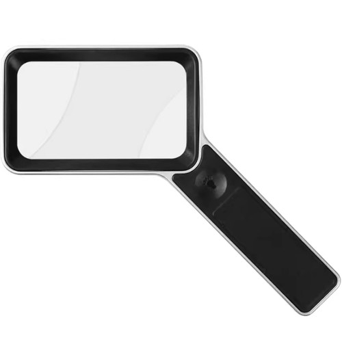 Rechargeable Magnifying Glass Handheld Rectangular Page Lighted Magnifying Glass with Light 6 LEDs for Seniors Reading