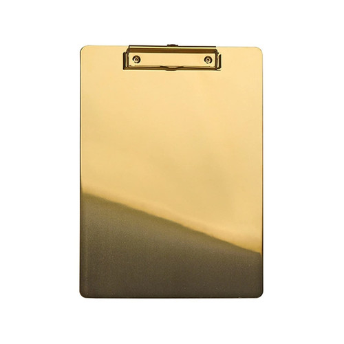 Files Folder Gold Metal Writing Sheet Pad Clipboard Menu Data File Storage Folder for Office Restaurant Hotel Home Files Organizer (Color : A)