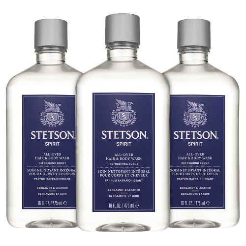 SCENT BEAUTY Stetson Personal Care All Over Hair & Body Wash Moisturizing Body Wash & Shampoo - 16 oz - 3 Pack - Spirit SCENT BEAUTY Stetson Personal Care All Over Hair & Body Wash Moisturizing Body Wash & Shampoo - 16 oz - 3 Pack - Spirit