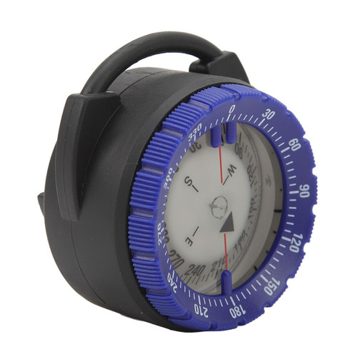 Luminous Diving Compass, 50M Underwater Diving Compass Waterproof Side Window Durable Tube Clamp for Diving (Blue)