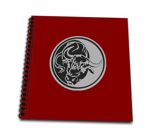 3dRose Black Bull Line Art Drawing Tattoo Art - Drawing Books (db_356909_2)