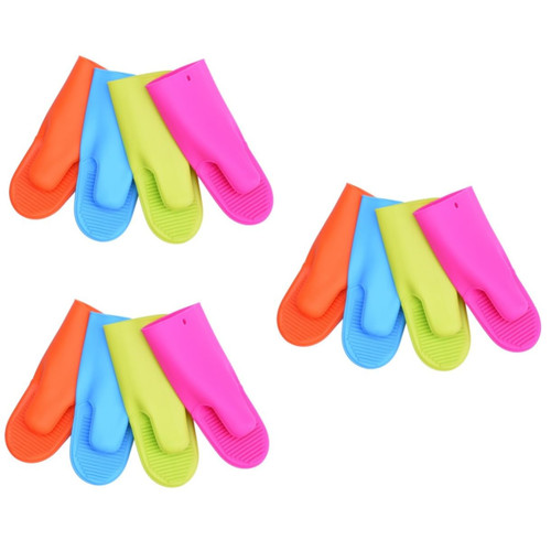 Amosfun 3 Pcs Grilling Gloves Grill Gloves Oven Glove Oven Mitts Oven Mittens Double Oven Baking Gloves Silicone