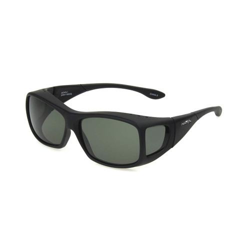 Dioptics Haven Denali Fits Over Sunglasses Polarized Rectangular, Black, 61 mm