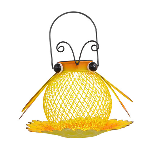 ABOOFAN Solar Bird Feeder Wall Sculpture Metal Bird Feeder Mesh Bird Feeder Squirrel Feeders for Outside Hummingbird Feeder with Light Solar Hummingbird Feeder Iron Garden Lights Parrot