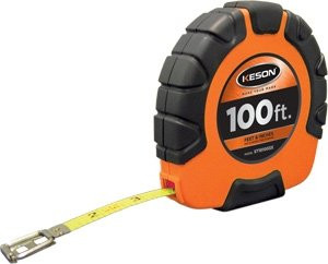 Long Tape Measure, 3/8 in x 100 ft, Orange