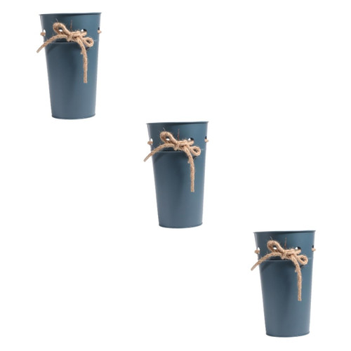 Happyyami 3pcs Metal Flower Buckets Galvanized Flower Vase Christmas Metal Flower Pots Jug Flower Pitcher Tin Flower Planters Watering Can Jug Vase Vintage Farmhouse Vase Milk Jug French