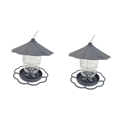 Happyyami 2pcs Automatic Bird Feeder Iron Bird Feeder Hummingbird Feeder Hanging Flower Pot Bird Feeder Tray Pets Food Hanging Bowl Bird Finch Feeder Catcher Auto Feeder Tool Plastic Outdoor