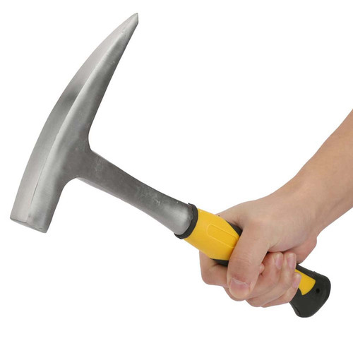 Oumefar Brick Hammer, Double Head Flat Mouth Geological Survey Brick Duckbill Hammer Geologist Rock Pick with Pointed Tip (L)