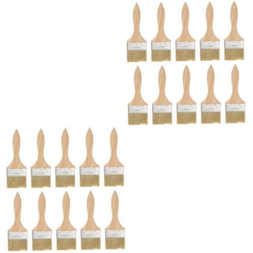 SEWACC 20 Pcs Paint Brush Wool Brush Decking Paint Brush Chalk Wax Brush Grill Scrubber Brush Nylon BBQ Brush Grill Brush BBQ Cleaning Brush Painting Brush Latex Paint Wooden Short Hair