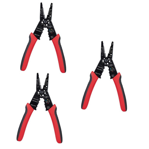 OSALADI 3pcs Wire Strippers Stripping Pliers Copper Wire Side- Cutter Stripping Pliers Wire Rope Crimping Tool Electric Tool Multi-function Pliers 50# Steel Peeling Long Nose Pliers