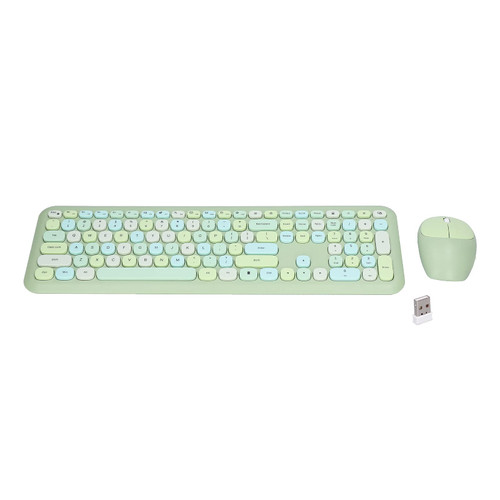 Heayzoki Wireless Keyboard and Mouse Set,Keyboard Mouse Combo Gaming Mouse and Keyboard 2.4G Retro Multi Color Mute Cover Wireless Keyboard and Mouse Set for Home Office (#3)