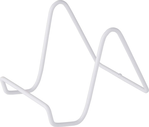 Bard's Vinyl Covered White Wire Easel Stand, 4" H x 3.5" W x 5.5" D, Pack of 6