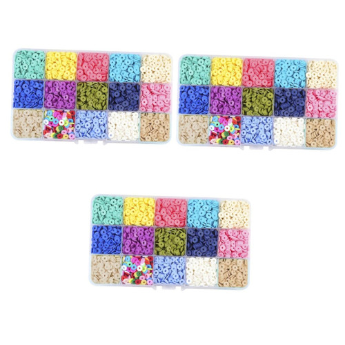 EXCEART 10800 Pcs Polymer Beads Polymer Clay Beads Flat Loose Beads Clay Spacer Bead Clay Flat Bead Jewelry Polymer Spacer Beads Round Beads Bead Pendant Crafting Supplies Child Charm