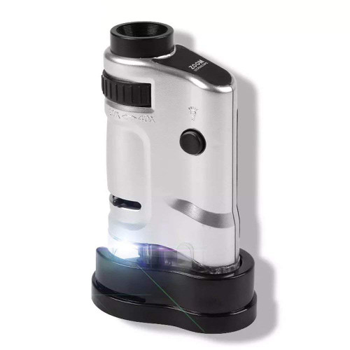 KNOXC Magnifiers,Magnifying Glass with Light, 20X 40X Adjustable Zoom Mini Magnifier Portable Microscope Identification Stamp Collecting Porcelain Coin Jewel Jade