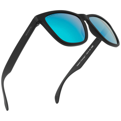 Marfil Polarized Sunglasses Titan for Men and Women Matte Finish Sun glasses Color Mirror Lens 100% UV Blocking (Blue)