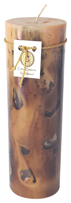Handmade Scented Candle - Long Burning Pillar - Sandalwood Scent (Large)