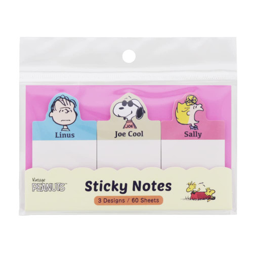 Sunstar Stationery S2837722 Snoopy Sticky Notes, Die Cut, Peanut Good Friends, Joe Cool