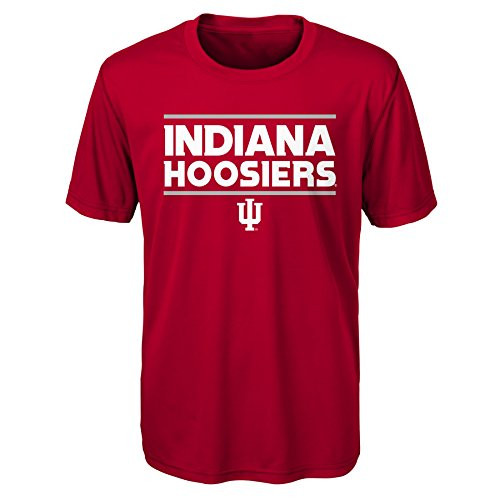 Gen 2 NCAA Indiana Hoosiers Youth Boys Short Sleeve Performance Tee, Youth Boys Large(14-16), Dark Red