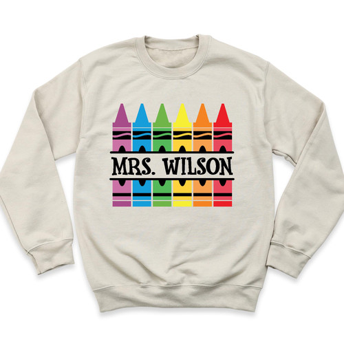 Personalized Crayon Teacher Shirt Sweatshirt, Cute Teacher T-Shirt, Back to School Sweatshirt, Crayon Teacher Shirt, Teacher Sweatshirt, Teacher Name T-Shirt, Funny Teacher Shirt, Teacher Tee Hoodie Personalized Crayon Teacher Shirt Sweatshirt, Cute Teacher T-Shirt, Back to School Sweatshirt, Crayon Teacher Shirt, Teacher Sweatshirt, Teacher Name T-Shirt, Funny Teacher Shirt, Teacher Tee Hoodie