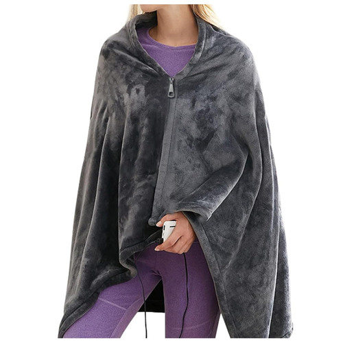 Electric Blanket, USB Heated Shawl Electric Heated Blanket Plush Flannel Blanket with 3 Heat Level Settings for Car Office Home Travel
