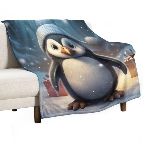 Penguin Wearing A Christmas Hat Blanket Happy Winter Holiday Soft Throw Blanket 50"x60" Super Soft Flannel Throw Blanket for Bed Couch Chair Sofa Suitable for All Season for Adult Kid Birthday Penguin Wearing A Christmas Hat Blanket Happy Winter Holiday Soft Throw Blanket 50"x60" Super Soft Flannel Throw Blanket for Bed Couch Chair Sofa Suitable for All Season for Adult Kid Birthday