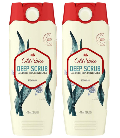 Proctor & Gamble Old Spice Mens Body Wash Deep Scrub with Sea Minerals 16 Ounce (473ml) (2 Pack) Proctor & Gamble Old Spice Mens Body Wash Deep Scrub with Sea Minerals 16 Ounce (473ml) (2 Pack)