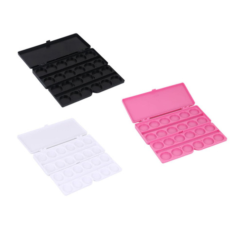 VILLCASE 3Pcs 24 Nail Art Palette Oil Paint Palette Plastic Pallet Plastic Serving Tray Color Mixing Tray Pigment Color Mixing Case Watercolor Pigment Tray Manicure Drawing Plate Paint Tray